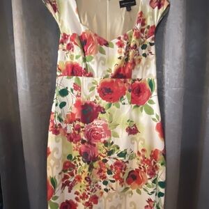 Connected Apparel Red Floral Mini Dress